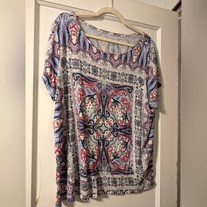 Dressbarn Short Sleeve Top Paisley